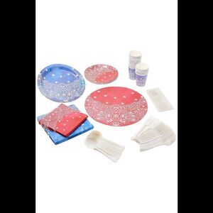 Designing Dining 168-Pc Disposable Celebration Dinnerware Set Bandana